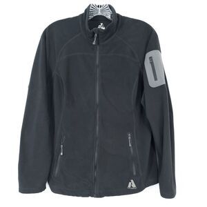 Eddie Bauer First Ascent Full Zip Lightweight Fleece Jacket Womens Medium Black